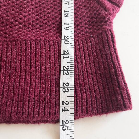 Catherine Malandrino Burgundy Alpaca Knit Cowl Neck Pullover Sweater Size Medium - Picture 7 of 8